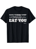 Men'S Funny Ben Franklin Quote T-Shirt - Make Yourself Sheep & The Wolves Will Eat You | Vintage Political Humor Graphic Tee, 200gsm Soft Casual Shirt with Franklin Print, S-XXXL Sizes, Crew Neck, Regular Fit, Short Sleeves