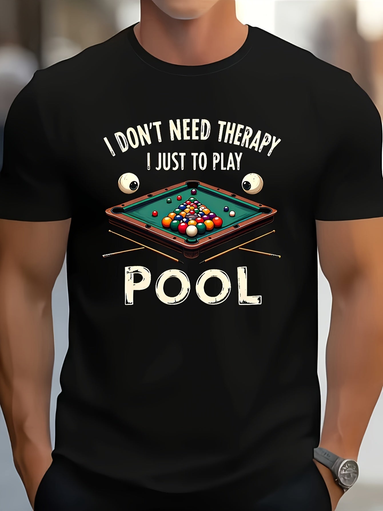 Men'S Plus Size Billiards Pool T-Shirt | Heavyweight-Like Blend Tee with "I Don't Need Relax I Just Need Pool" Slogan & 8-9 Designs - Casual Short Sleeve Shirt for Pool Players, Bars, and Daily Wear | 180G Fabric, Vintage Style, Crew Neck