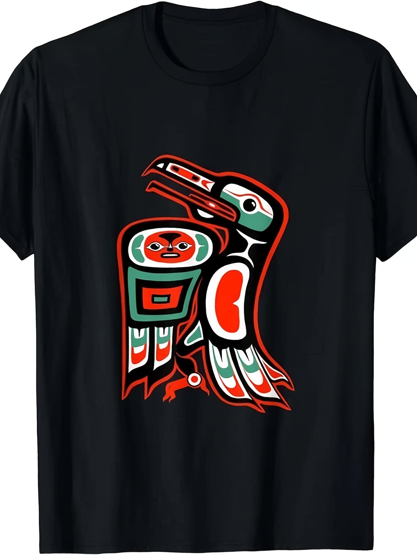 New Limited Haida Local American Style Raven Totem T-Shirt Same Style for Men And Women 2026 Summer Short-Sleeved Printed T-Shirt 180G