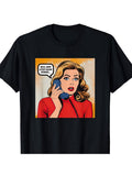 Men's Funny Leftist Villain Political Pop Art T-Shirt - Retro 60s 70s Inspired Vintage Graphic Tee with Red & Yellow Retro Design Same Style for Men and Women 2026 Summer Short-sleeved Printed T-shirt 180G