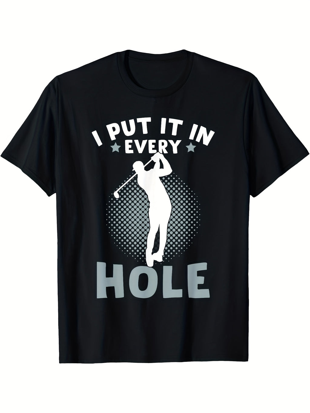 1pc Funny Humor T-Shirt | Mature Style, Short Sleeve, Crew Neck, Joke Front Print, Machine Washable, Suitable for Casual Wear & Outdoor Golfing, All-season, Vintage Style, Regular Fit, 180G Fabric