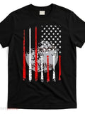Baseball USA Flag American Flag Vintage T-Shirt Same Style for Men and Women 2026 Summer Short-sleeved Printed T-shirt 180G