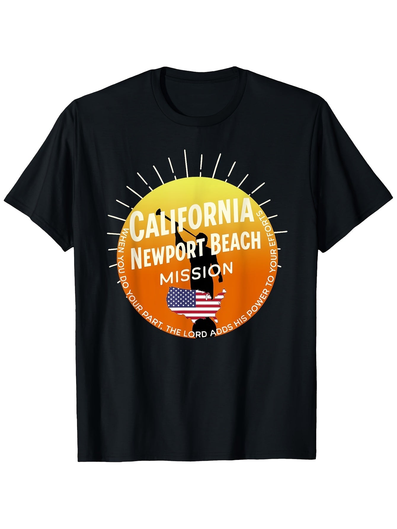 This Is a Leisure-Style T-Shirt Featuring a Design for The California Newport Beach Mormon LDS Mission. Made from 100% Pure with a Fabric Weight of 180G