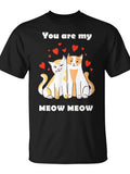 Cat Couples In Love Proof Of Love Cute Cats In Love T-Shirt - Monsterry Same Style for Men and Women 2026 Summer Short-sleeved Printed T-shirt 180G