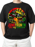 Black Freedom 1865 Juneteenth Like My Ancestors for Adult S-4XL T-Shirt | Same style for men and women, 2026 summer short-sleeved printed T-shirt, 180G, Vintage Style, Crew Neck, Pullover, Slight Stretch Fabric, Regular Fit, Drawing Pattern