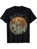 Boudica Warrior Queen Celtic Iceni Tribes Graphic T-Shirt | Vintage-Inspired Bold Celtic Warrior Print, 100% Unisex Regular Fit, Short Sleeve, Crew Neck, Slight Stretch Fabric, Perfect for All-Season Casual Wear