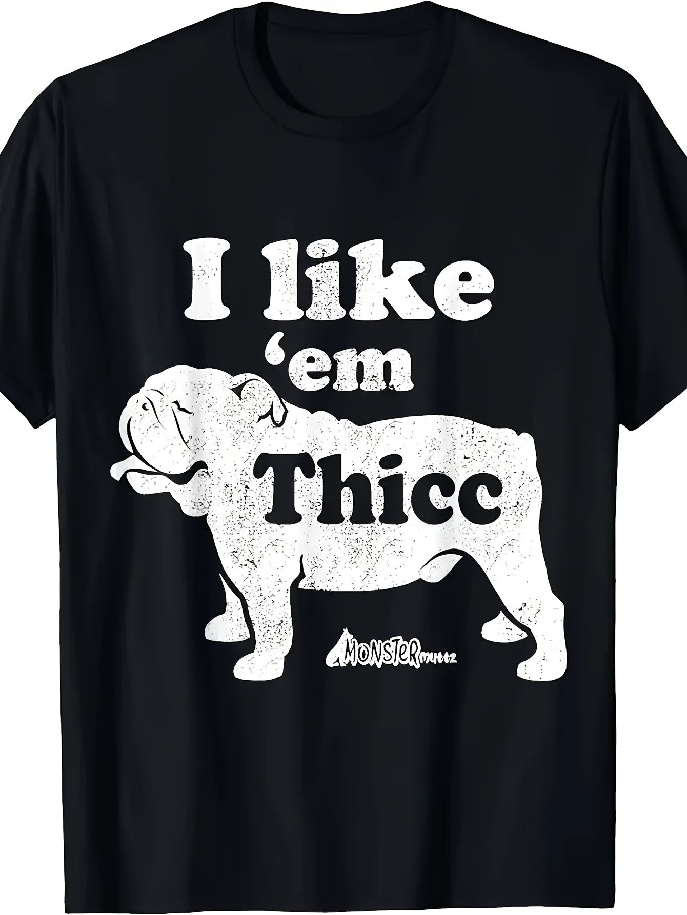 English Bulldog Top Cute I Like Em Thicc Chonky Bully Same Style for Men and Women 2026 Summer Short-sleeved Printed T-shirt 180G