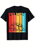 1pc Indonesian Klepon Themed T-Shirt | Sports Style Crew Neck Short Sleeve All-Season Knit Fabric with Slight Stretch Regular Fit Single-Side Print for Culture Lovers & Food Festivals | Same Style for Men and Women, Vintage Style