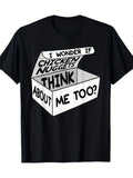 1pc Men's T-Shirt with Chicken Nugget Graphic - I Wonder If Chicken Nuggets for THINK About Me Too Print Casual Round Neck Short Sleeve Knit Fabric Regular Fit Mature Style All-Season Wear Same Style for Men and Women 2026 Summer Short-sleeved