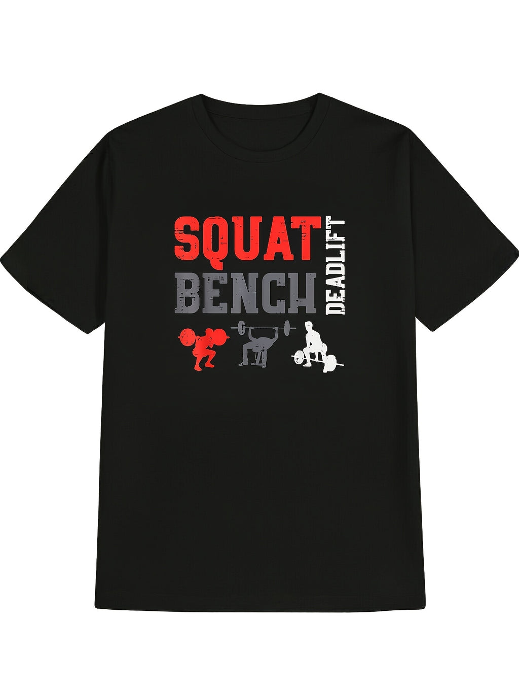 Fitness Squats Bench Press Deadlift Powerlifting Training Men's T-Shirt Selected Pure Fun Design DIY Short Sleeve T-Shirt Soft and Breathable Suitable for All Seasons Comfortable Casual Same Style for Men and Women 2026 Summer Short-sleeved Printed T
