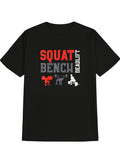 Fitness Squats Bench Press Deadlift Powerlifting Training Men's T-Shirt Selected Pure Fun Design DIY Short Sleeve T-Shirt Soft and Breathable Suitable for All Seasons Comfortable Casual Same Style for Men and Women 2026 Summer Short-sleeved Printed T