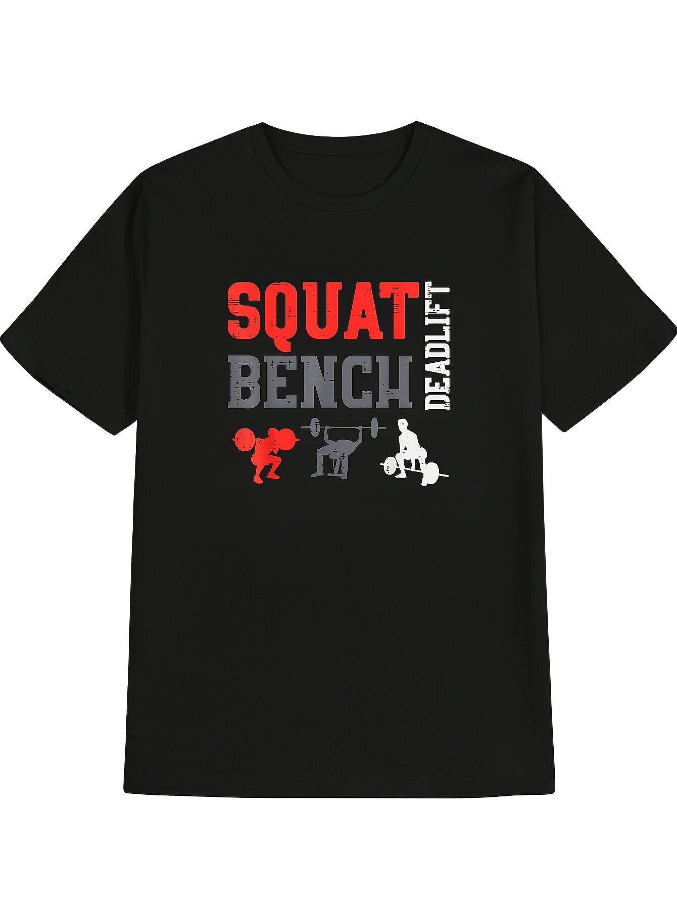 Fitness Squats Bench Press Deadlift Powerlifting Training Men's T-Shirt Selected Pure Fun Design DIY Short Sleeve T-Shirt Soft and Breathable Suitable for All Seasons Comfortable Casual Same Style for Men and Women 2026 Summer Short-sleeved Printed T