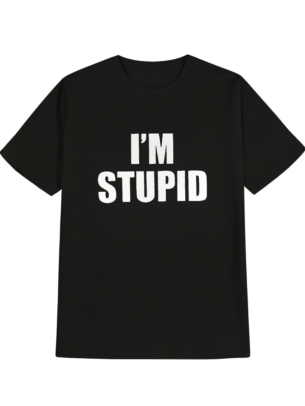 Humorous Men'S T-Shirt - Black with White Text, Lightweight And Breathable Fabric, Regular Fit, Round Neck Casual Tee for Spring, Summer, And Fall. A Fun Gift for Adults' Gatherings & Available in Matching Styles for Both Men And Women. 2026 Summer