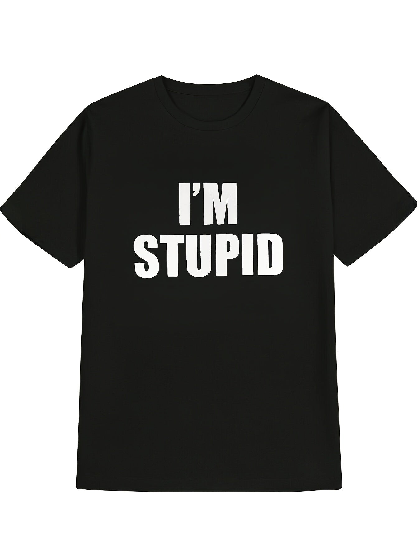 Humorous Men'S T-Shirt - Black with White Text, Lightweight And Breathable Fabric, Regular Fit, Round Neck Casual Tee for Spring, Summer, And Fall. A Fun Gift for Adults' Gatherings & Available in Matching Styles for Both Men And Women. 2026 Summer