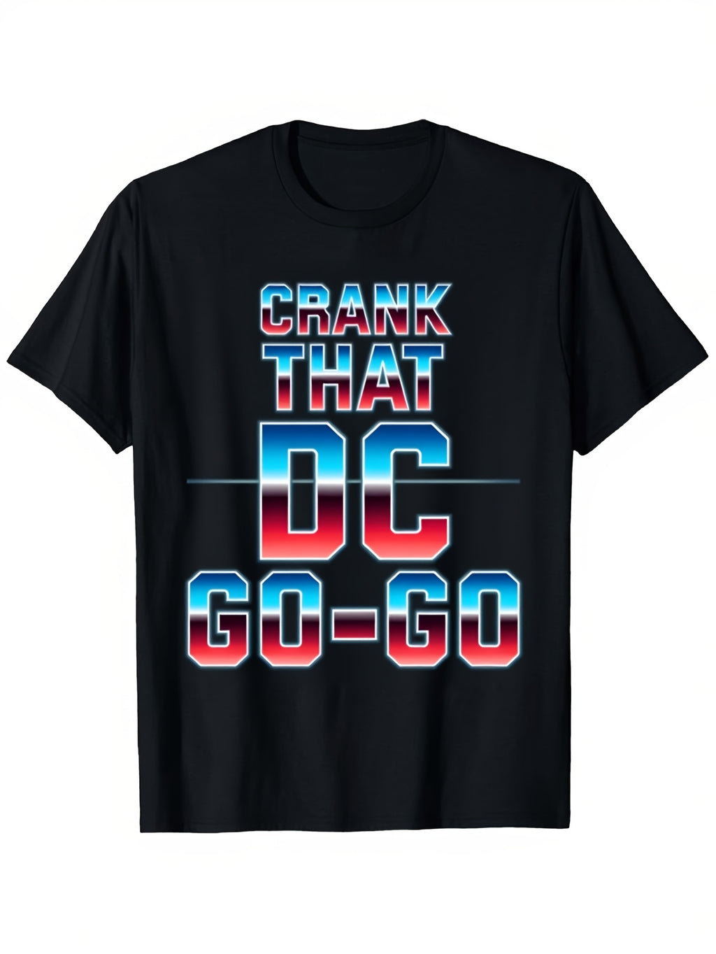 Men's & Women's DC Go Go Music Graphic T-Shirt - Bold Statement Crewneck Short Sleeve Unisex Casual Streetwear with Slight Stretch Lightweight 180gsm Vibrant Blue & Red DC Lettering - All-Seas Same Style for Men and Women 2026 Summer Short-sleeved