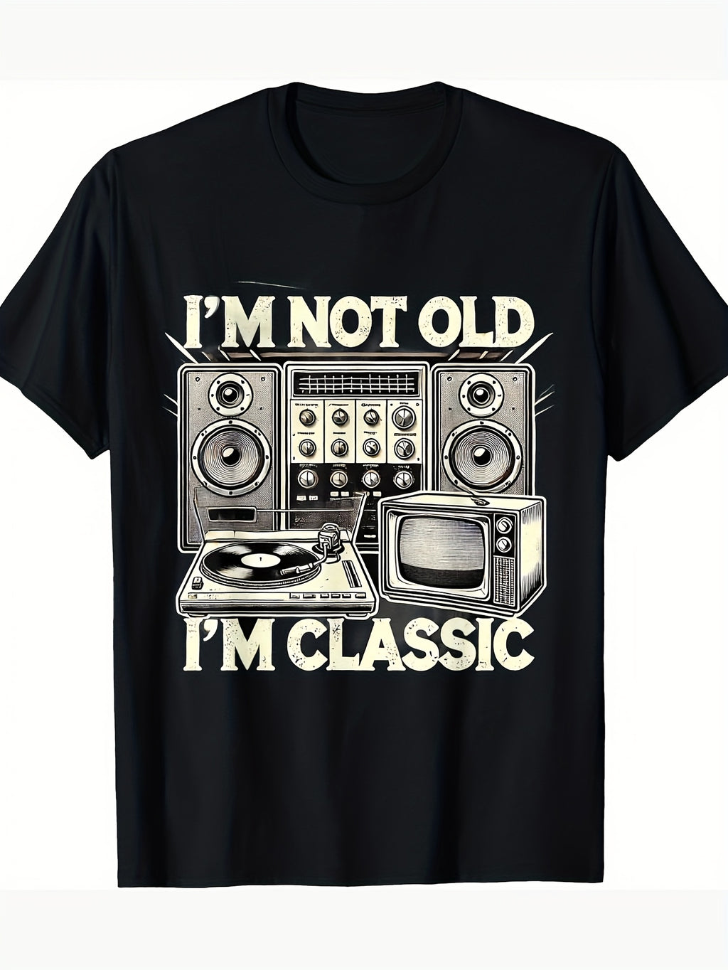 Classic Funny Retro Technique T-Shirt 180g Casual Style Crew Neck Perfect for Male & Couples Suitable for Weekend Casual Sports Hiking & Outdoor Spring Summer Fall Season Same Style for Men and Women 2026 Summer Short-sleeved Printed T-shirt 180G