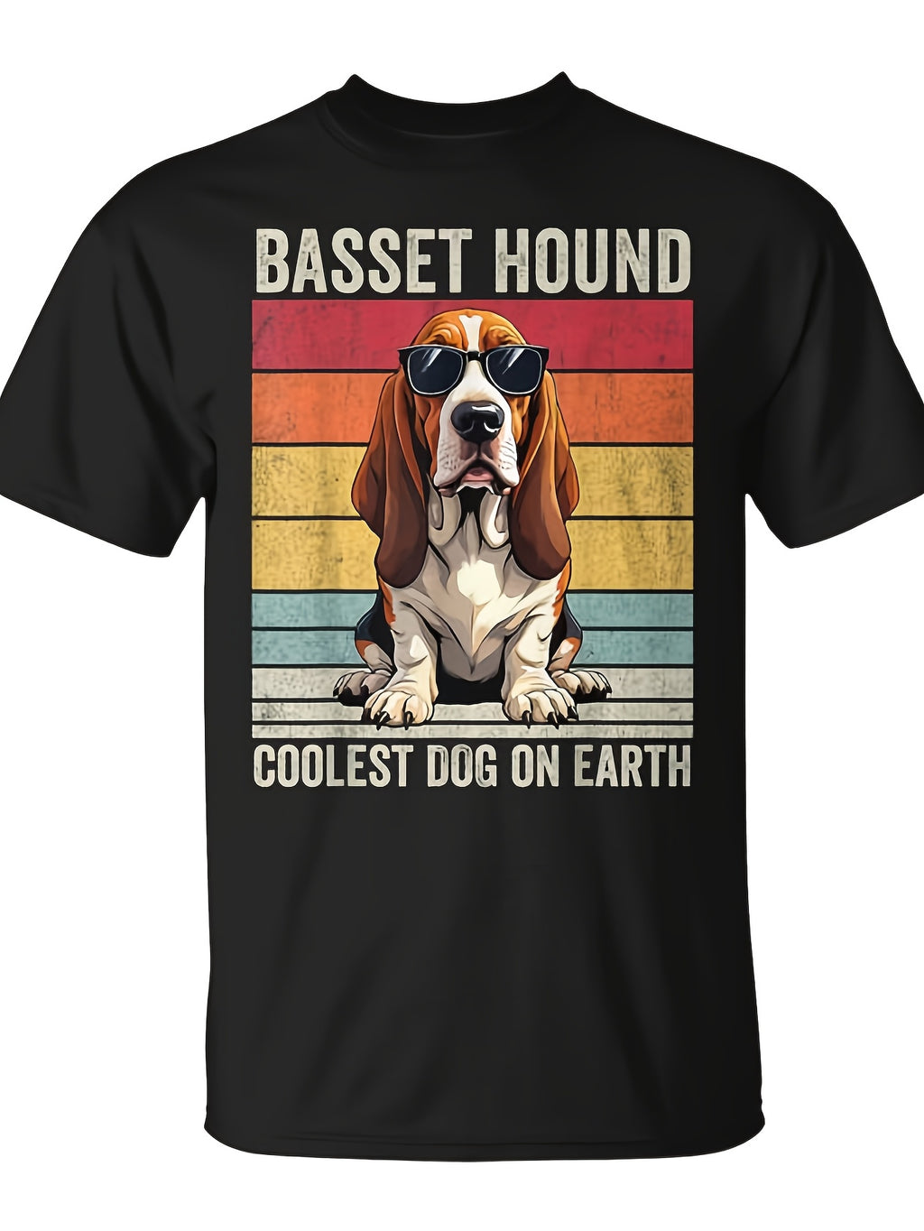 Basset Hound Coolest Dog On Earth T-Shirt | Monsterry - Same Style For Men And Women, 2026 Summer Short-Sleeved Printed T-Shirt, 180G, Vintage Crew Neck, Regular Fit