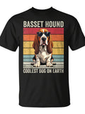 Basset Hound Coolest Dog On Earth T-Shirt | Monsterry - Same Style For Men And Women, 2026 Summer Short-Sleeved Printed T-Shirt, 180G, Vintage Crew Neck, Regular Fit