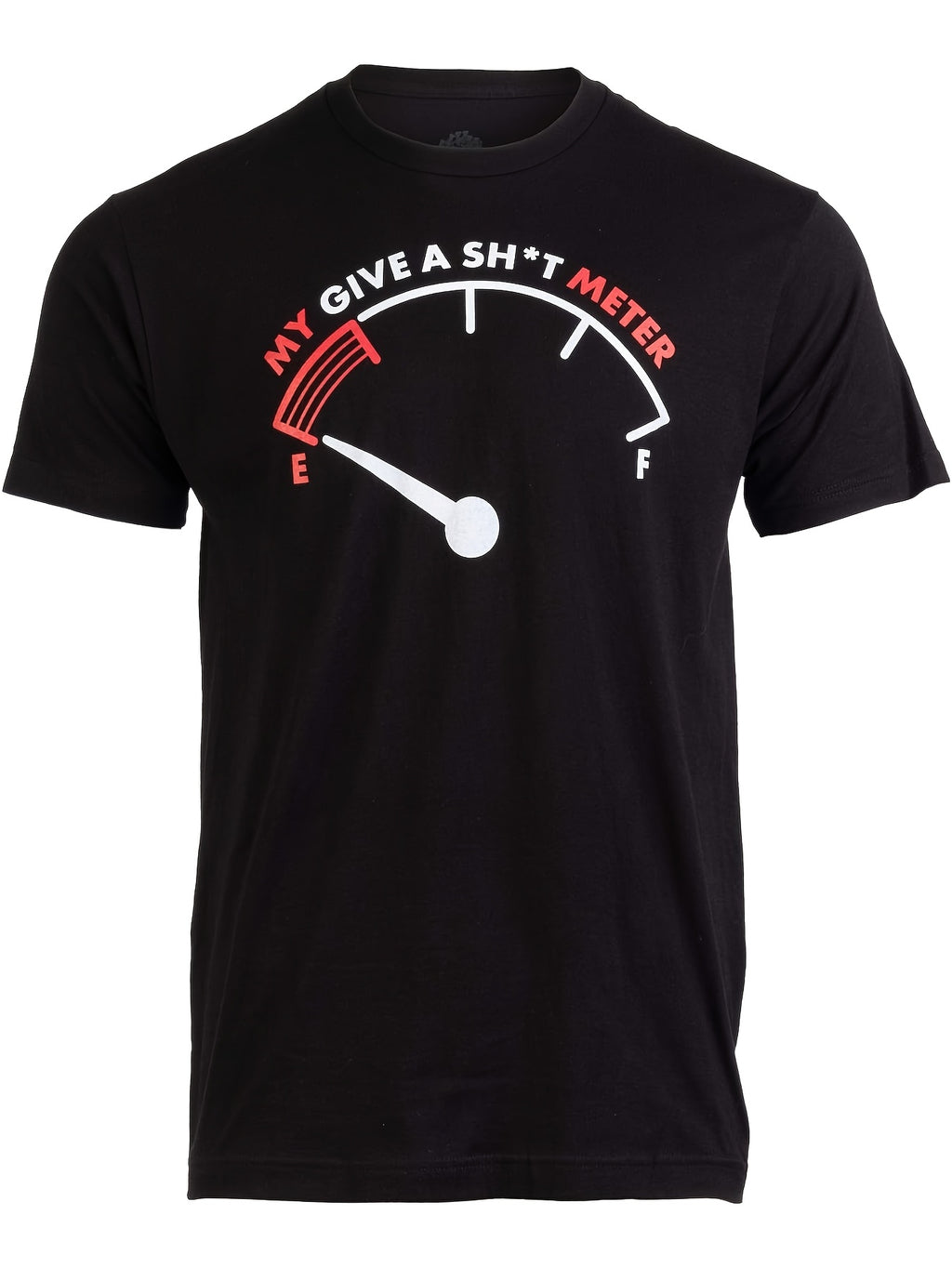 1pc My Give a Sh*t Meter Is Empty Funny Sarcasm Comment Joke Men T-shirt | 2026 Summer Short-Sleeved Printed T-shirt, 180G, Vintage Style, Crew Neck, Regular Fit, for Weekend Casual and Daily Wear