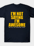 Awesome T-Shirt | Same Style For Men And Women, 2026 Summer Short-Sleeved Printed T-Shirt, 180G, Vintage Crew Neck, Slight Stretch Fabric, Regular Fit, Drawing Pattern