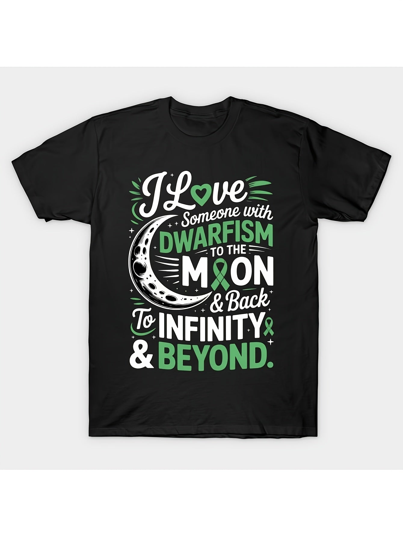 Dwarfism Awareness Day Green Short Stature Growth Disease Same Style for Men and Women 2026 Summer Short-sleeved Printed T-shirt 180G