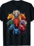Men And Women Can Enjoy The Same Style with This 2026 Summer Short-Sleeved Printed T-Shirt Featuring Dragon Lover Dragon Type Boys, Made from 220G Fabric