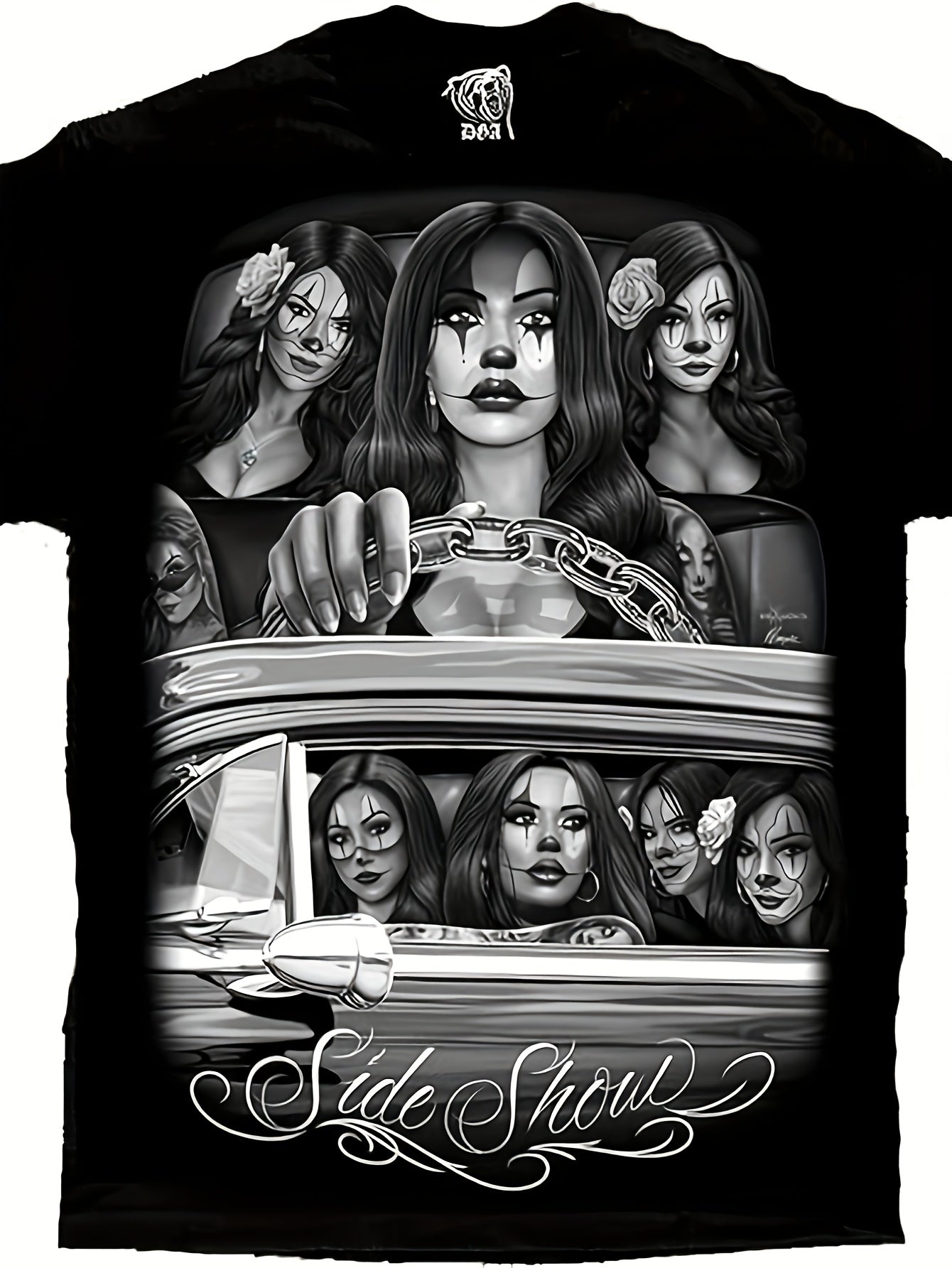 [sexy Clown Tee] Dga Side Show Cruising Lowrider Sexy Payasa Clown T Shirt Men's Comfortable Round Neck Short Sleeves 180g Same Style for Men and Women 2026 Summer Short-sleeved Printed T-shirt 180G