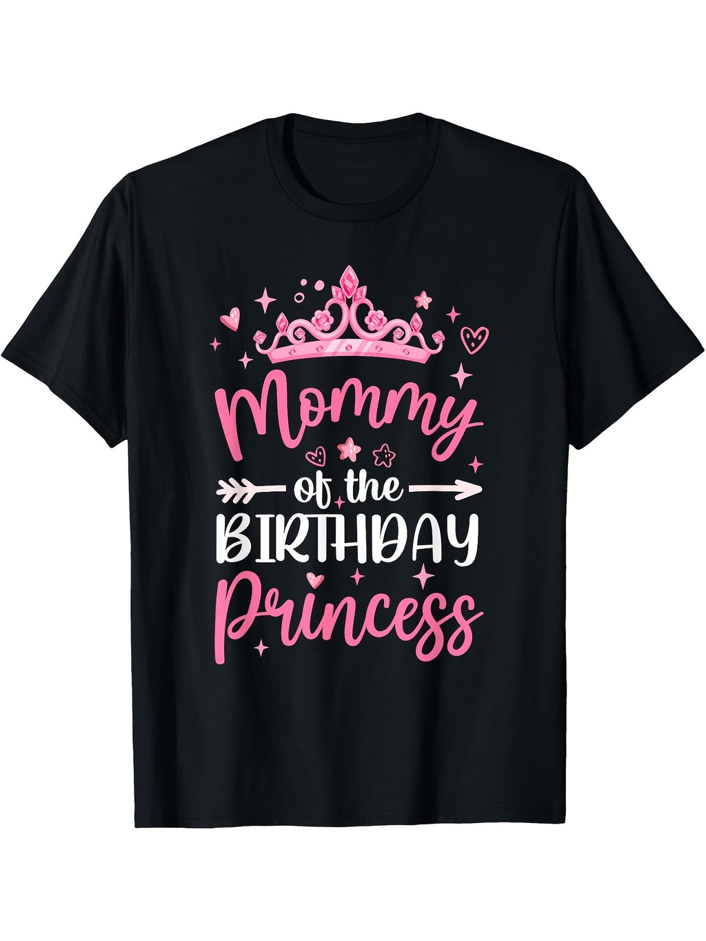 Mommy of the Birthday Princess Birthday Girl Family T-shirt Same Style for Men and Women 2026 Summer Short-sleeved Printed T-shirt 180G