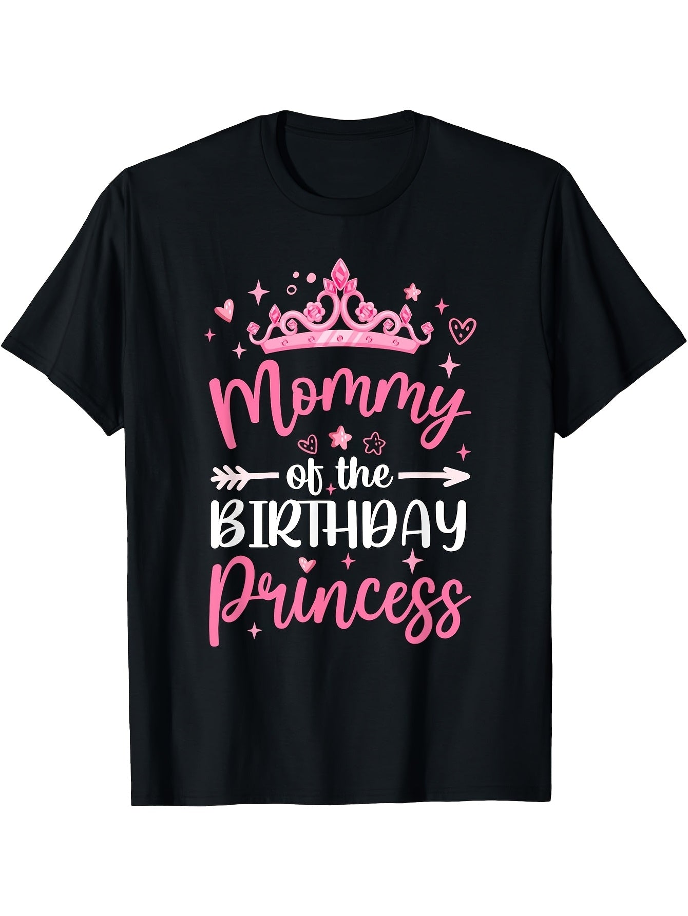Mommy of the Birthday Princess Birthday Girl Family T-shirt Same Style for Men and Women 2026 Summer Short-sleeved Printed T-shirt 180G