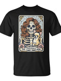 Chihuahua Mom Tarot Card Skeleton Mama Dog Lover Witchy Vibe T-Shirt - Monsterry Same Style for Men and Women 2026 Summer Short-sleeved Printed T-shirt 180G