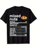 Men'S Funny Thanksgiving Funny Nutrition Facts Parody T-Shirt | Black, 100% Soft Everyday Tee, Machine Washable, Short-Sleeved, Vintage Style, Crew Neck, Regular Fit, 180G Fabric - Perfect for Weekend Casual & Daily Use