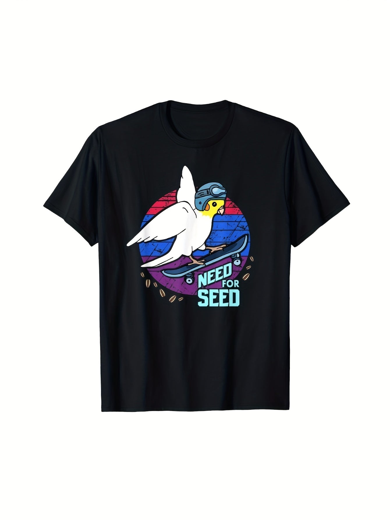 Need for Seed Birb Memes Pet Parrot Funny Lutino Cockatiel T-Shirt Same Style for Men and Women 2026 Summer Short-sleeved Printed T-shirt 180G