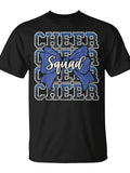 Blue Cheer Squad Sport Cheerleader Cheerleading Team T-Shirt - Monsterry | Same Style For Men And Women, 2026 Summer Short-Sleeved Printed T-Shirt, 180G, Crew Neck, Slight Stretch Fabric, Regular Fit