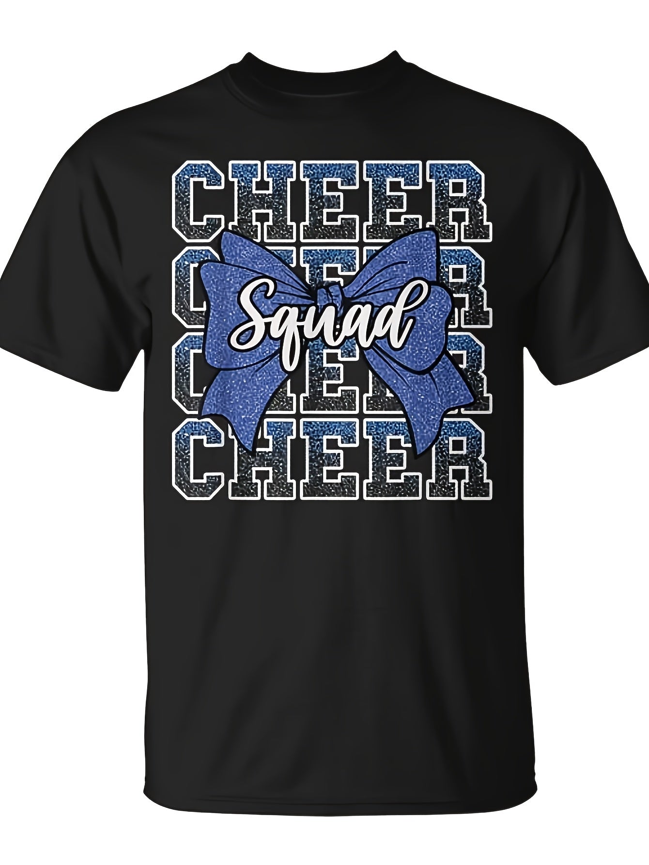 Blue Cheer Squad Sport Cheerleader Cheerleading Team T-Shirt - Monsterry | Same Style For Men And Women, 2026 Summer Short-Sleeved Printed T-Shirt, 180G, Crew Neck, Slight Stretch Fabric, Regular Fit