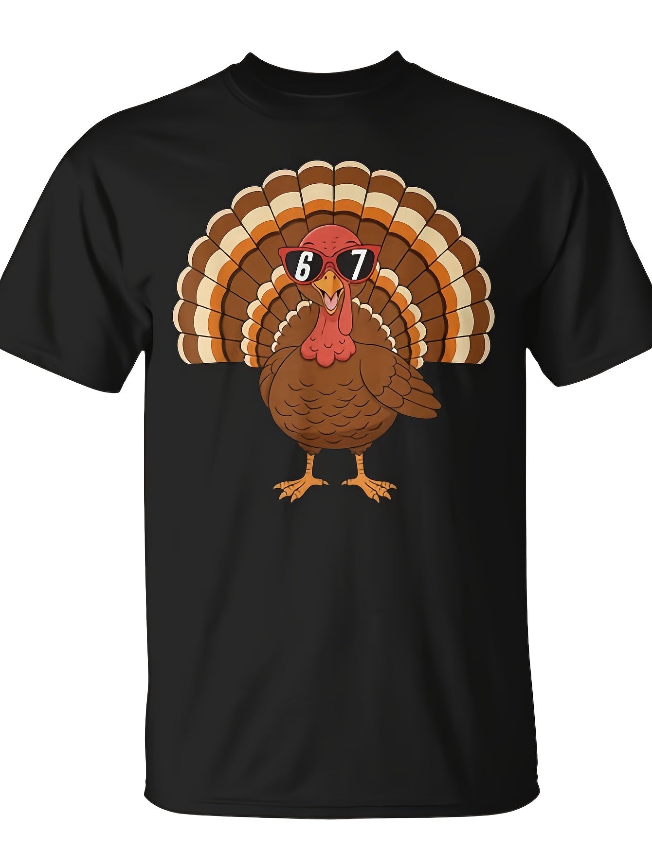 67 Meme Humor Turkey Day Thanksgiving Boys 6-7 T-Shirt - Seseable Same Style for Men and Women 2026 Summer Short-sleeved Printed T-shirt 180G
