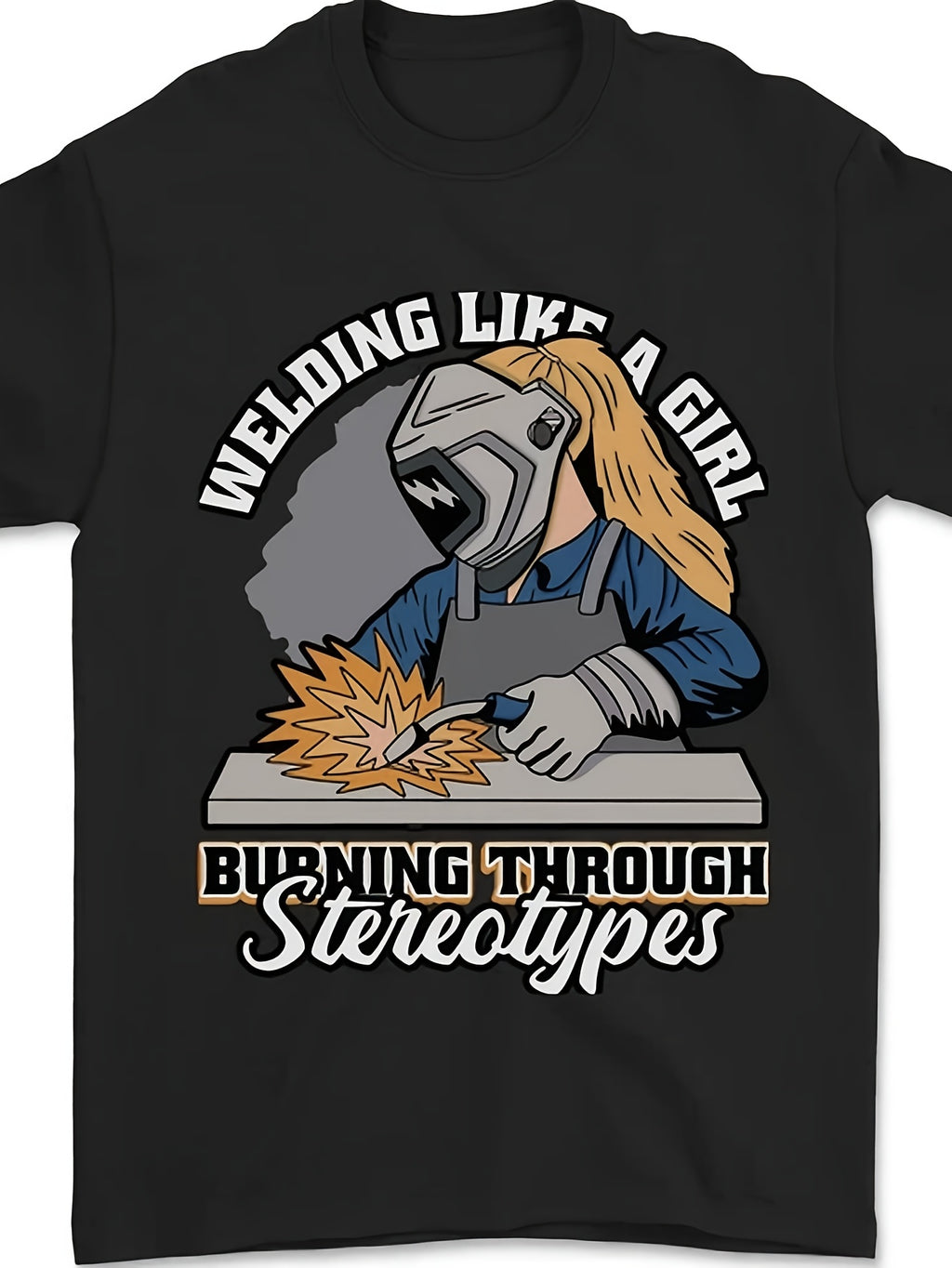 Humorous Welder T-Shirt for Men, 100%, Unisex Design, Summer 2026 Short Sleeve Print, 180G