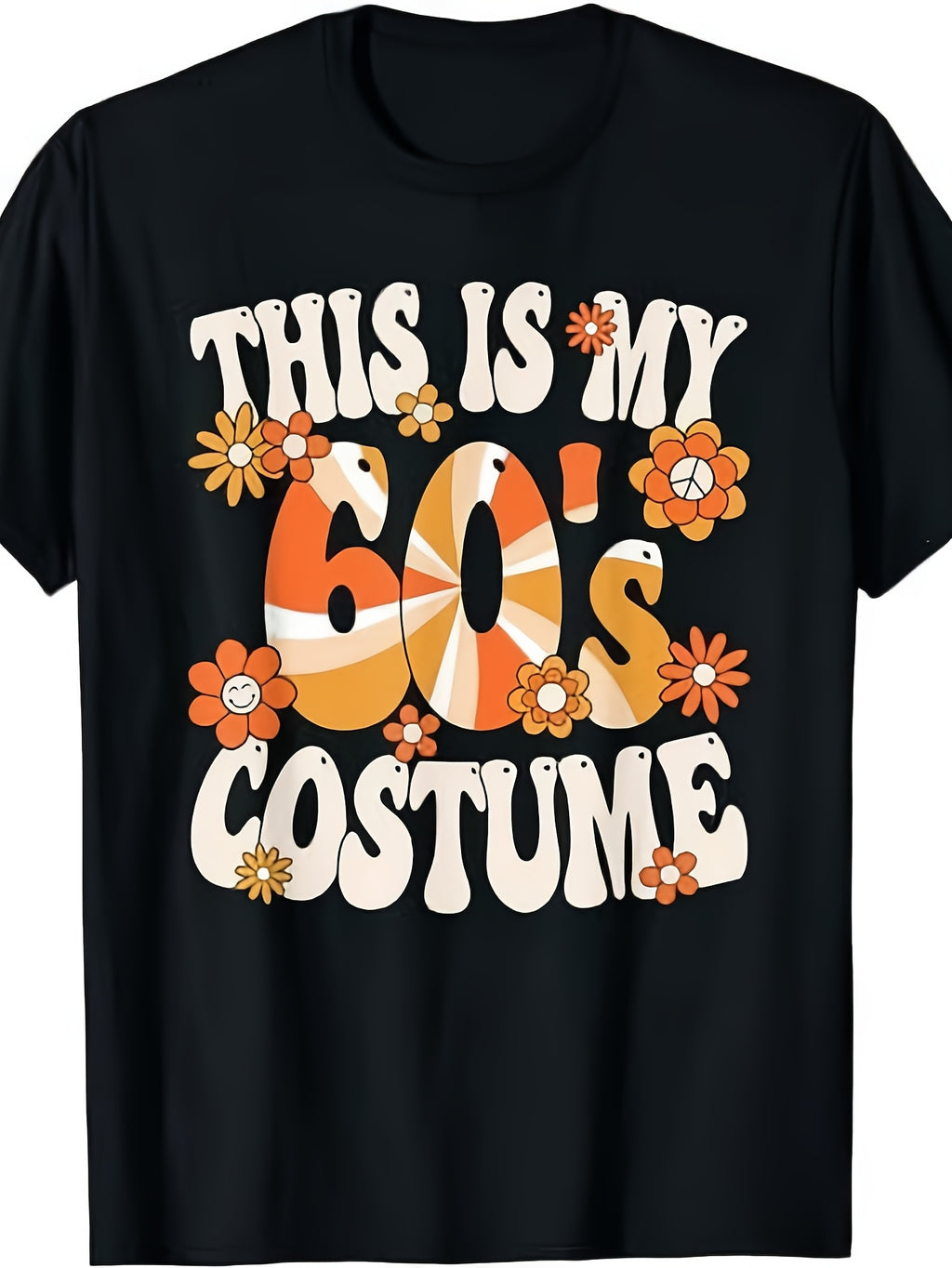 This Is My Costume from The 60S, Featuring a Groovy Peace Hippie Theme for a Party. It'S a Unisex Short-Sleeved Printed T-Shirt for Summer 2026, Made of 180G Fabric