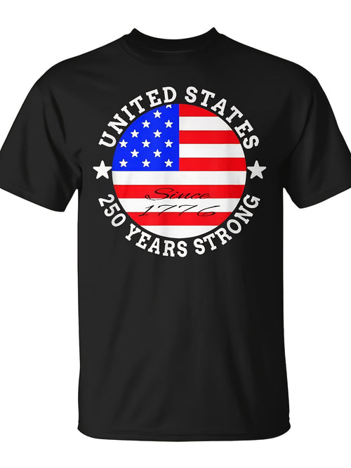 250Th Anniversary Of The Usa 1776-2026 4Th Of July Us Flag T-Shirt | Monsterry, Same Style For Men And Women, 2026 Summer Short-Sleeved Printed T-Shirt, 180G, Vintage, Crew Neck, Pullover, Slight Stretch Fabric, Regular Fit