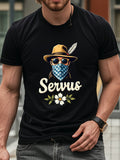 Casual Men's Bavarian Print Same Style for Men and Women 2026 Summer Short-sleeved Printed T-shirt 180G
