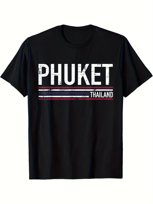 180G Phuket Thailand T-Shirt, Unisex Design for 2026 Summer, Featuring Short Sleeves And a Printed Design