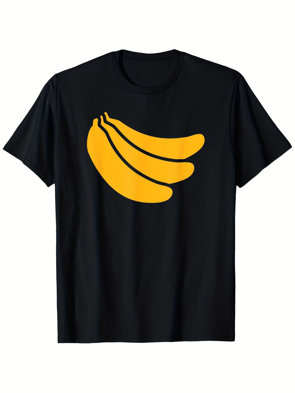 Mens Funny Banana Graphic Tee | Bold Yellow Print, Lightweight, Casual and Sports Wear, Black Crew Neck, Humorous Joke Design, Comfortable Fit, Breathable Fabric, Short Sleeves, Ideal for Spring, Same Style for Men and Women