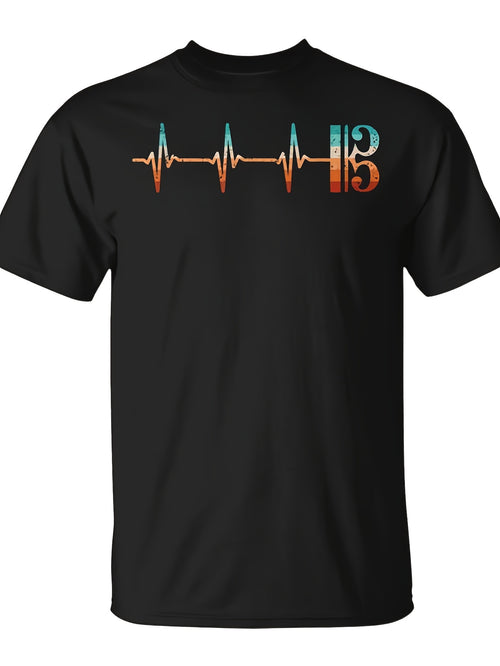 Alto Clef Heartbeat Viola Player Violist T-Shirt - Monsterry Same Style for Men and Women 2026 Summer Short-sleeved Printed T-shirt 180G