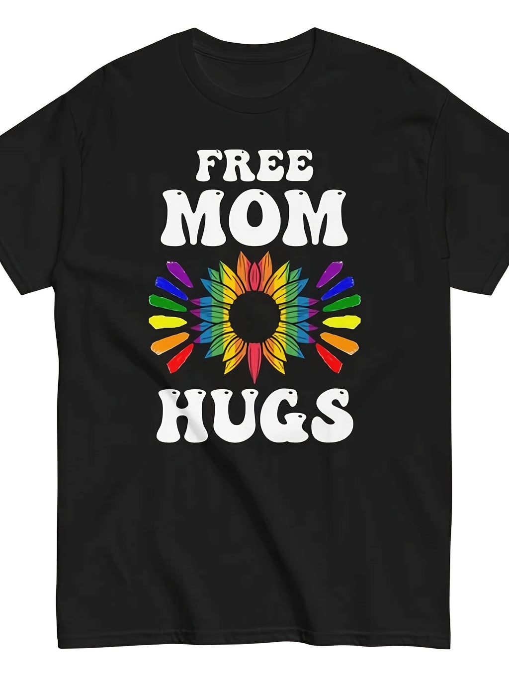 Rainbow Sunflower LGBT Pride Month Mother'S Day T-Shirt, Unisex Design for Both Men And Women, Summer Short-Sleeve Printed Tee for 2026, 180G Fabric