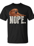 Men's Funny Nope Graphic T-Shirt - Bold ROADRUNNER Design Lightweight Breathable Tee for Dog Lovers Casual Everyday & Outdoor Apparel - Perfect Gift for Rhodesian Ridgeback Fans (Black) Dog Same Style for Men and Women 2026 Summer Short-sleeved