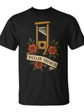Feelin French Guillotine Vintage French Revolution Humor T-Shirt | Same Style For Men And Women, 2026 Summer Short-Sleeved Printed T-Shirt, 180G - Perfect For All-Season, Casual Wear, Crew Neck, Slight Stretch Fabric