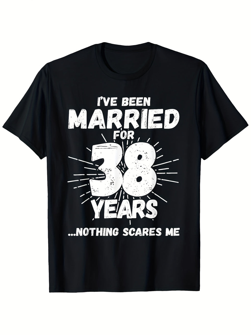 38th Wedding Anniversary Couples Matching T-Shirts | Funny 38 Years Married Graphic Tees with Humorous Marriage Milestone Design, 200g Heavyweight, Crew Neck, Short Sleeve, Vintage Style, Perfect for All-season and Daily Casual Wear