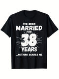 38th Wedding Anniversary Couples Matching T-Shirts | Funny 38 Years Married Graphic Tees with Humorous Marriage Milestone Design, 200g Heavyweight, Crew Neck, Short Sleeve, Vintage Style, Perfect for All-season and Daily Casual Wear
