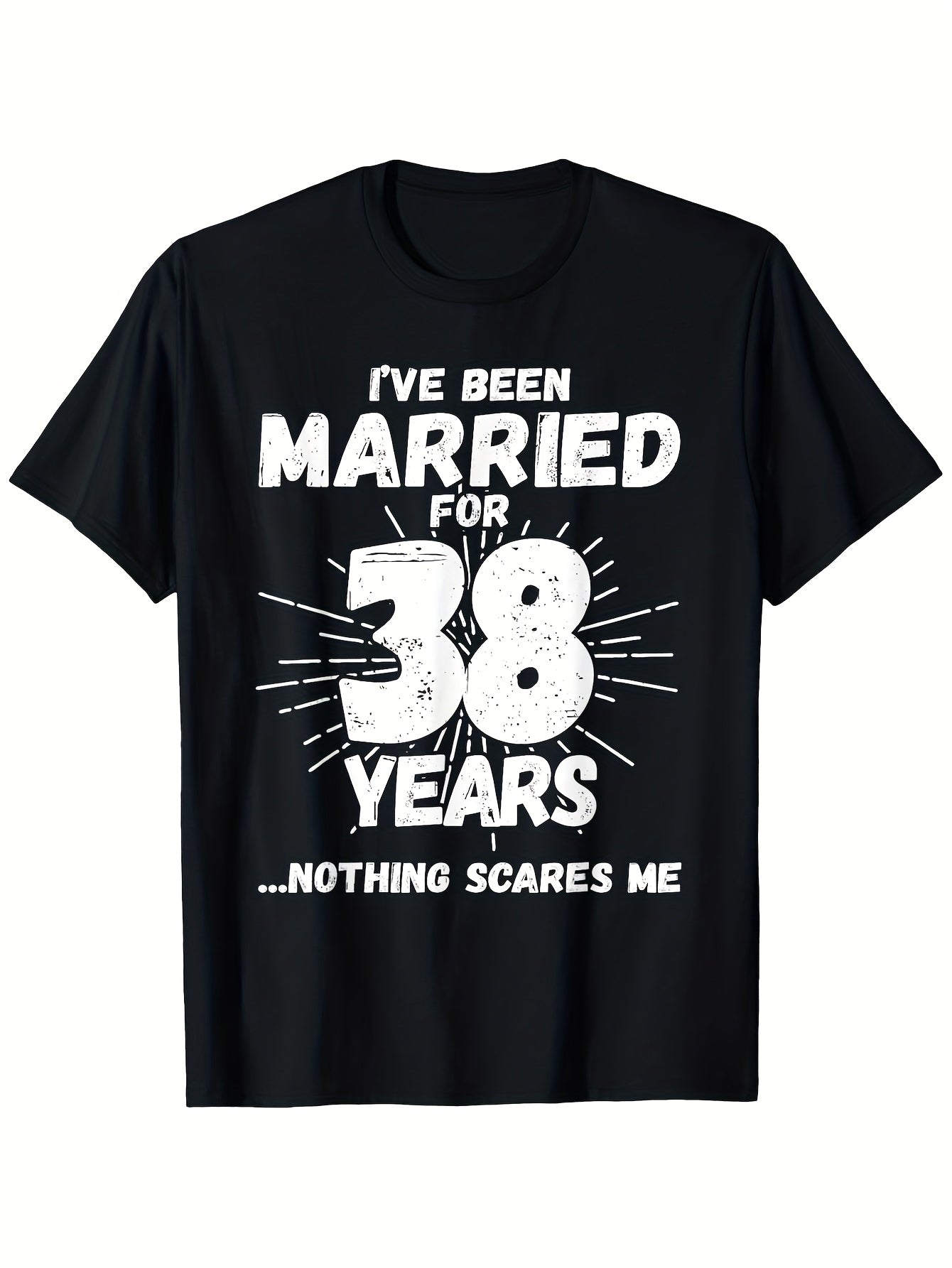 38th Wedding Anniversary Couples Matching T-Shirts | Funny 38 Years Married Graphic Tees with Humorous Marriage Milestone Design, 200g Heavyweight, Crew Neck, Short Sleeve, Vintage Style, Perfect for All-season and Daily Casual Wear