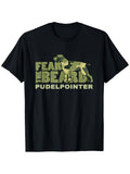 Fear Beard- Camo Poodle Pointer Hound Dog T-Shirt Men Clothing Men T Shirt% S- Same Style for Men and Women 2026 Summer Short-sleeved Printed T-shirt 180G