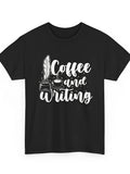 Writer'S Themed T-Shirt Featuring Coffee And Literature, Suitable for Both Men And Women, Perfect for Summer 2026 with Short Sleeves And a 180G Fabric